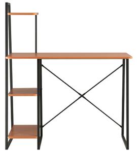 Psací stůl Kingsford s poličkami - černý a hnědý | 102x50x117 cm
