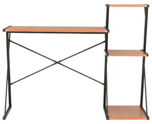 Psací stůl Moncur s poličkami - černý a hnědý | 116x50x93 cm