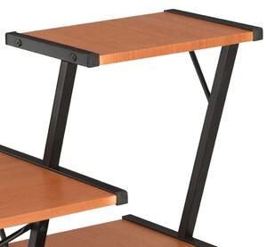 Psací stůl Moncur s poličkami - černý a hnědý | 116x50x93 cm