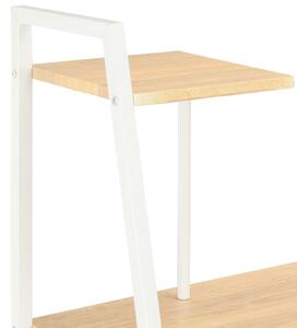 Psací stůl Kingsford s poličkami - bílý a dubový odstín | 102x50x117 cm