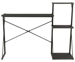 Psací stůl Moncur s poličkami - černý | 116x50x93 cm
