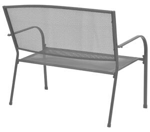 Zahradní lavice 108 cm ocel a pletivo antracitová