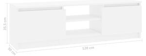 TV stolek Rakby - bílý s vysokým leskem | 120x30x35,5 cm