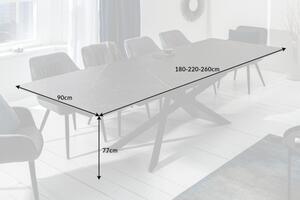 Jídelní stůl GLOBE 180-220-260 cm - tmavě šedá, černá