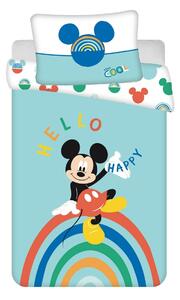 Jerry Fabrics Dětské bavlněné povlečení do postýlky Mickey Rainbow baby, 100 x 135 cm, 40 x 60 cm