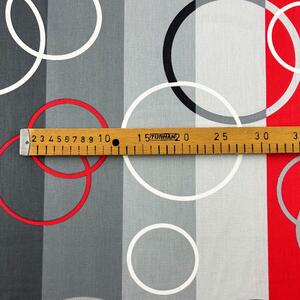 Ervi bavlna š.240 cm - Kruhy na červeném - 7488-8, metráž