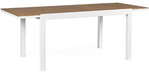 Bílý kovový rozkládací zahradní stůl Bizzotto Elias 140/200 x 90 cm