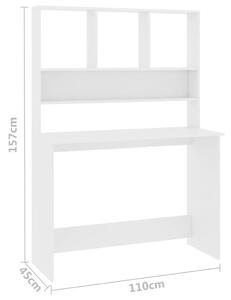 Psací stůl Bonard s policemi - bílý | 110x45x157 cm