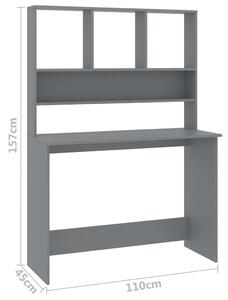 Psací stůl Bonard s policemi - šedý | 110x45x157 cm
