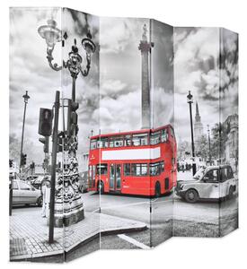 Skládací paraván 228 x 170 cm Londýnský autobus černobílý
