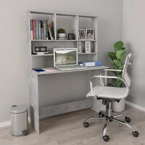 Psací stůl Bonard s policemi - betonově šedý | 110x45x157 cm