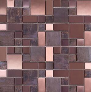Měděná mozaika Premium Mosaic Stone metalická hnědá 30x30 cm mat / lesk MOS4823CO