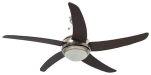 Ozdobný stropní ventilátor se světlem 128 cm hnědý