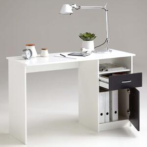 Psací stůl s 1 zásuvkou - bíločerný | 123x50x76,5 cm