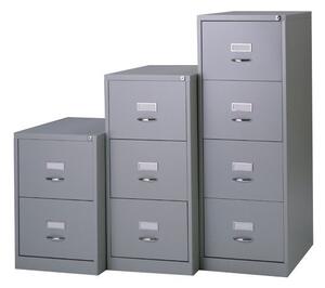 Kartotéka A4 kovová BS2E/A4 [světle šedá, strukturovaný lak, standardní úchytky (prolis)]