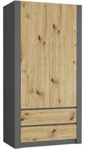 Šatní skříň Briala (antracit + artisan). Akce -10%