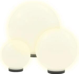 Kulovitá LED lampa sada 3 kusů koule 20/30/40 cm PMMA