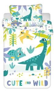 Povlečení bavlna do postýlky Dino Cute and Wild 100x135, 40x60 cm