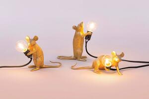 Seletti - Mouse Lamp Lop Lying Down Stolní Lampa Gold - Lampemesteren