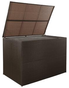 Zahradní úložný box hnědý 150 x 100 x 100 cm polyratan