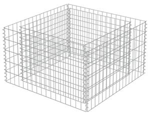 Gabionový vyvýšený záhon pozinkovaná ocel 90 x 90 x 50 cm
