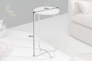 Příruční stolek NOBL 35 cm - bílá, stříbrná