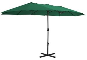 Zahradní slunečník s hliníkovou tyčí 460 x 270 cm zelený
