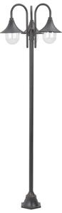 Zahradní sloupová lampa 3 ramena E27 220 cm hliník bronzová