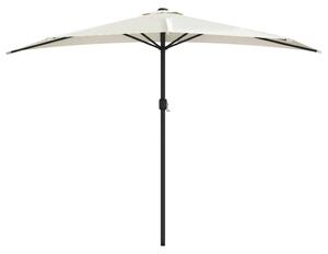 Slunečník na balkon hliníková tyč pískový 300 x 155 cm půlkruh