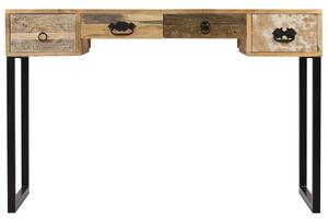 Psací stůl z masivního mangovníku a pravé kůže 117 x 50 x 76 cm