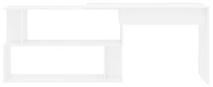 Rohový psací stůl Simple - bílý vysoký lesk | 200x50x76 cm