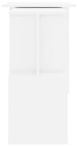 Rohový psací stůl Simple - bílý vysoký lesk | 200x50x76 cm