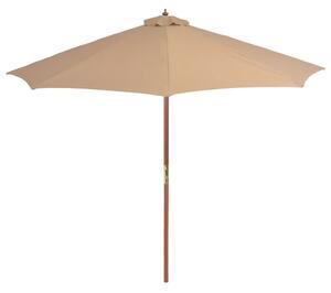 Zahradní slunečník s dřevěnou tyčí 300 cm taupe