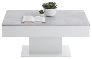 Konferenční stolek Helium | betonově šedý a bílý
