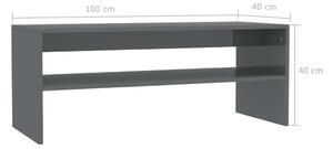 Konferenční stolek Christop - šedý vysoký lesk | 100x40x40 cm