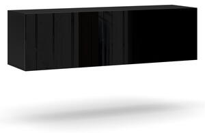 Vivaldi Závěsný TV stolek Vivo 140 cm s LED osvětlením černý