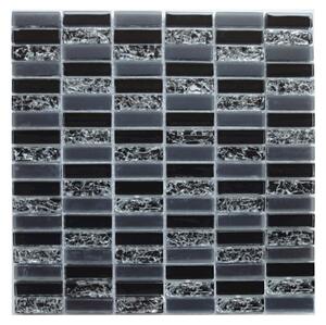 Skleněná mozaika Premium Mosaic černá 30x30 cm lesk MOS4815CRBK