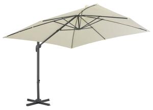 Boční zahradní slunečník s hliníkovou tyčí 300 x 300 cm pískový