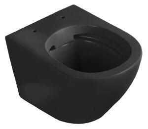 Aplomo Delos Black WC závěsné se sedátkem, rimless