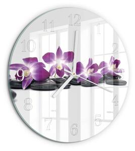 Skleněné hodiny na stěnu Orchidej zsob-fi30-00080201