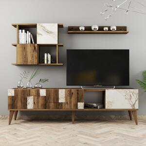 Hanah Home Obývací stěna Madrid bílá/ořech