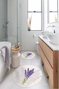 Fialovo-béžové koupelnové předložky v sadě 2 ks ø 100 cm – Mila Home