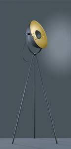 Tmavě šedá kovová stojací lampa Trio Chewy, výška 160 cm