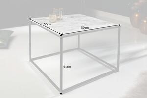 Designový konferenční stolek Factor 50 cm mramor bílý