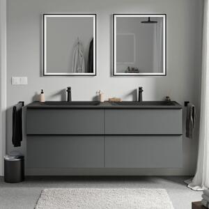 Koupelnová skříňka LAVOA 160 cm s umyvadlem z minerálního odlitku CREAM - možnost volby barvy