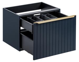 COMAD Závěsná skříňka s umyvadlem - SANTA FE 82-60+89-60 deep blue, šířka 60 cm, indigo modrá