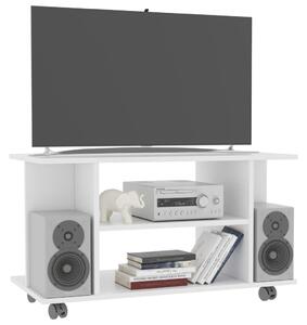 TV stolek Pitted s kolečky - bílý | 80x40x40 cm