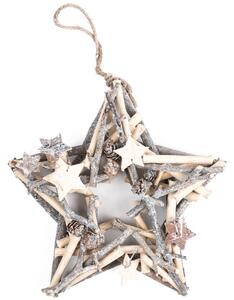Vánoční dřevěná hvězda Whitewood, 25 cm