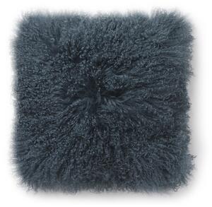 Skinnwille Home Collection Polštář Stormy Blue, tibetská kožešina, modrá, 40x40 cm