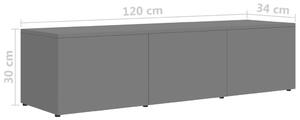 TV stolek Ikas - šedý s vysokým leskem | 120x34x30 cm